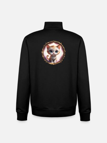 Kätzchen im Stachelring - Unisex Organic Zip Sweatshirt von Stanley/Stella - Schwarz