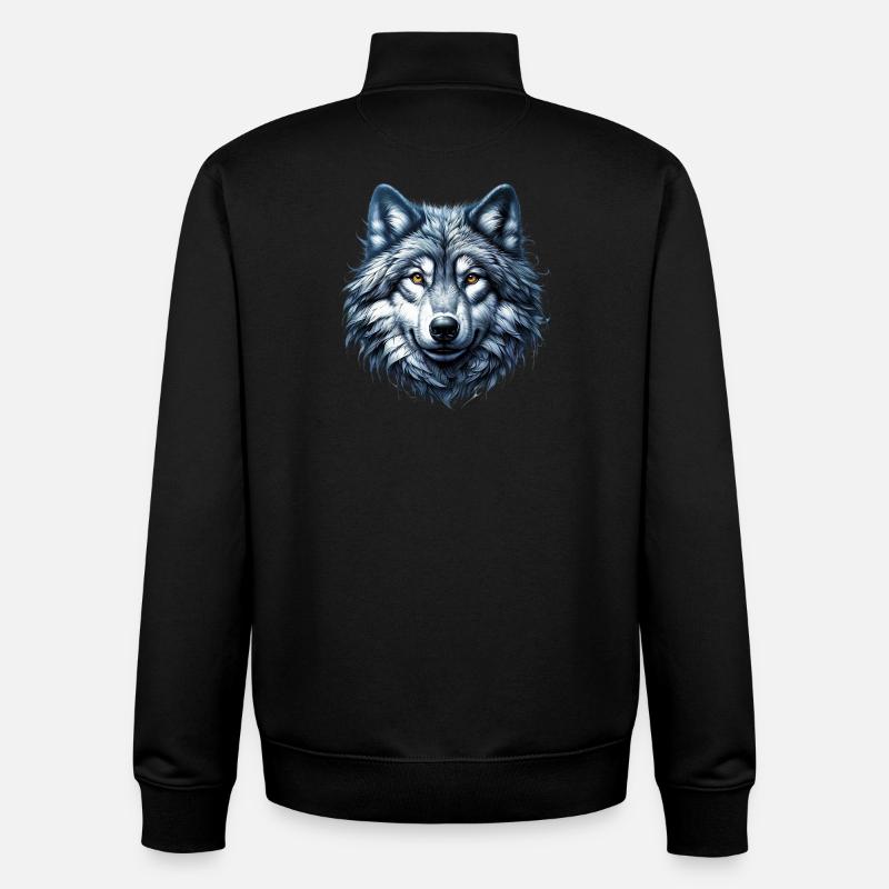 Wolf - Unisex Organic Zip Sweatshirt by Stanley/Stella - black