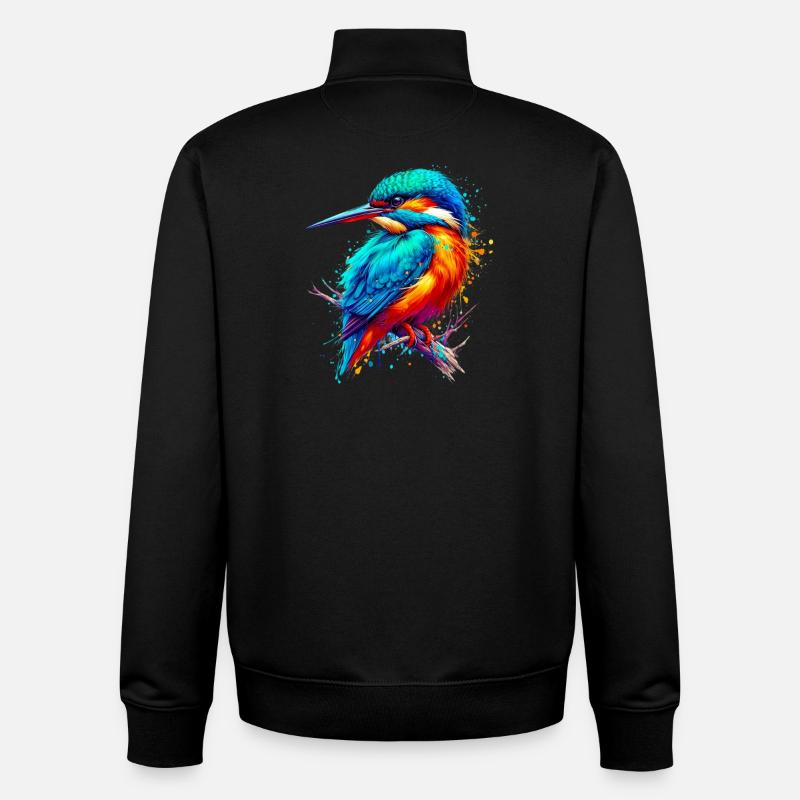 Martin-pêcheur - Sweat zippé unisexe en coton bio Stanley/Stella - noir