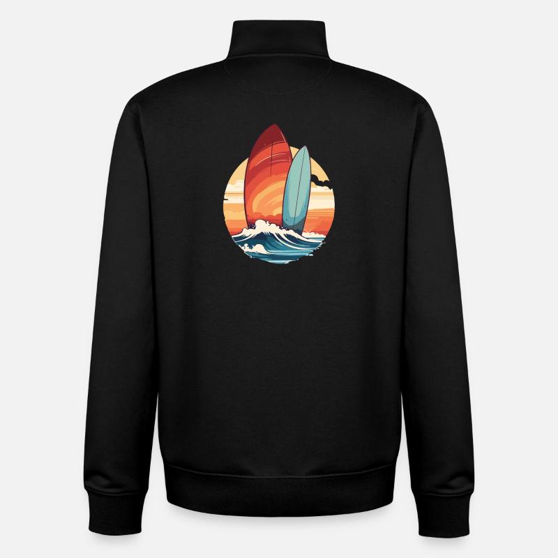 Surfboard - Unisex Organic Zip Sweatshirt by Stanley/Stella - black