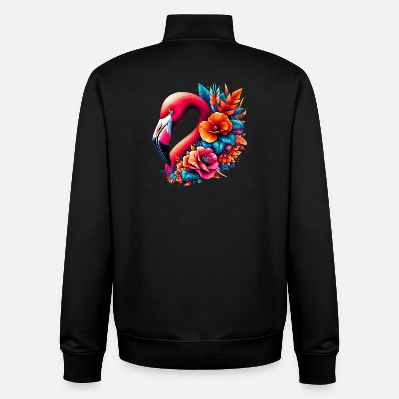 Flamant - Sweat zippé unisexe en coton bio Stanley/Stella - noir