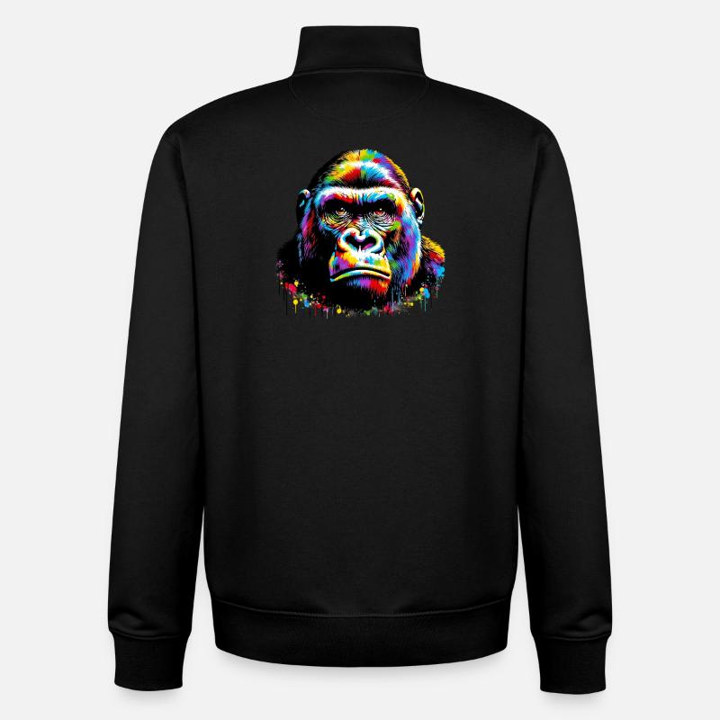 Gorilla - Unisex Organic Zip Sweatshirt by Stanley/Stella - black