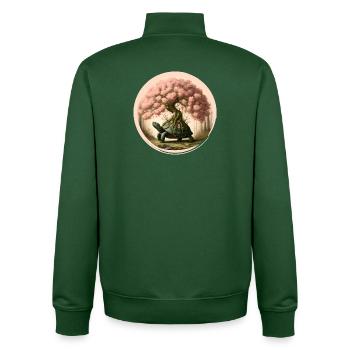 Tortue avec un bonsaï sur sa carapace - Sweat zippé unisexe en coton bio Stanley/Stella - vert bouteille - Dos - AI Model Male 185 dark (185cm)