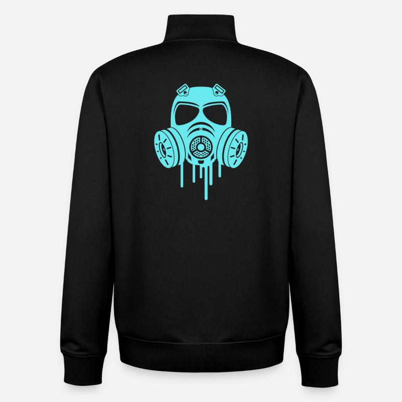 masque gaz bleu - Sweat zippé unisexe en coton bio Stanley/Stella - noir