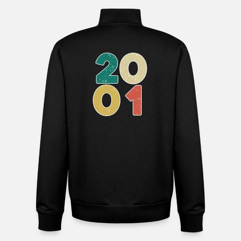 2001 - Année 2001 - Année 2001 - Sweat zippé unisexe en coton bio Stanley/Stella - noir