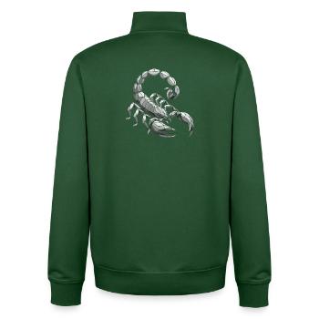Scorpion Black and White Geometric Art Polygon - Unisex Organic Zip Sweatshirt by Stanley/Stella - bottle green - Back - AI Model Male 185 dark (185cm)