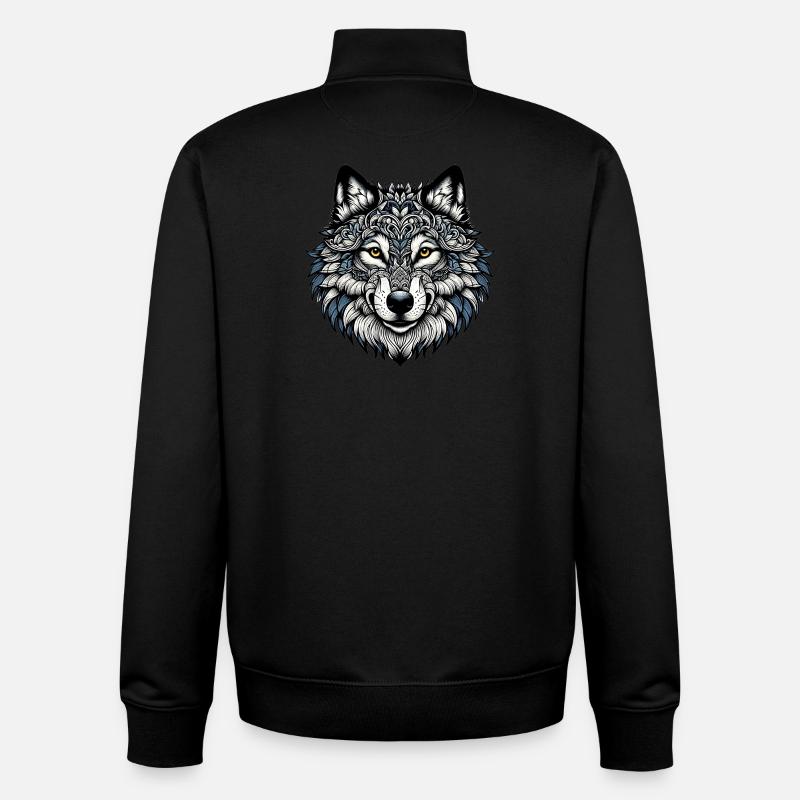 Loup - Sweat zippé unisexe en coton bio Stanley/Stella - noir