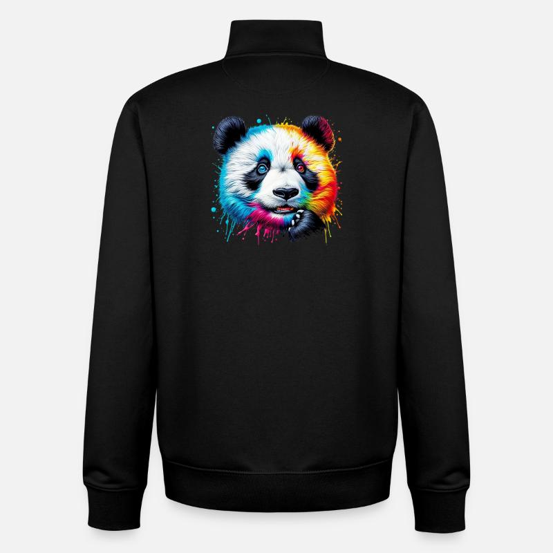 Panda - Unisex Organic Zip Sweatshirt von Stanley/Stella - Schwarz