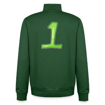 Number 1 Green - Unisex Organic Zip Sweatshirt by Stanley/Stella - bottle green - Back - AI Model Male 185 dark (185cm)