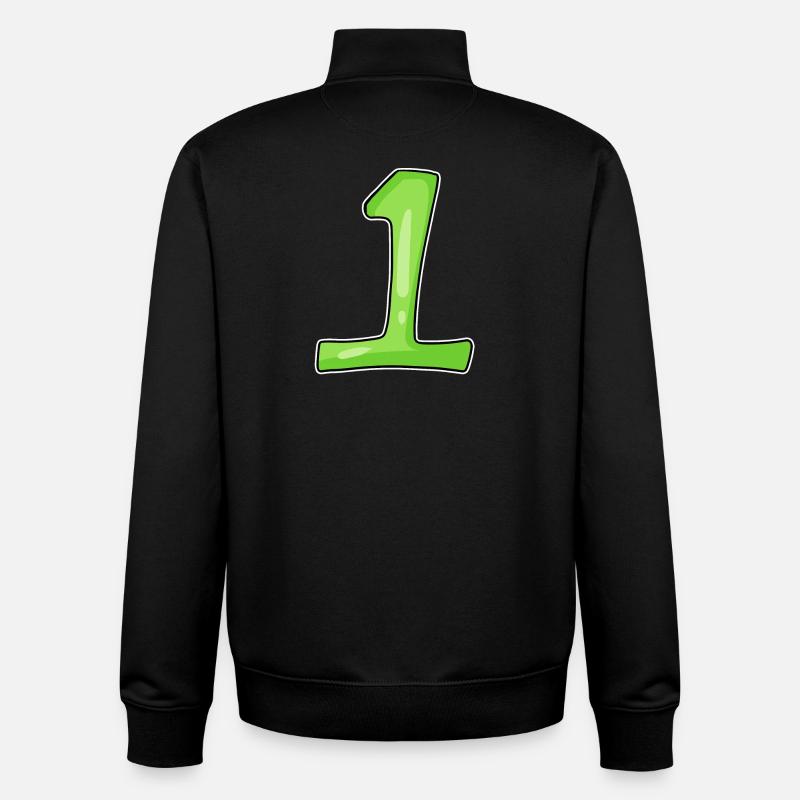 Numéro 1 Vert - Sweat zippé unisexe en coton bio Stanley/Stella - noir
