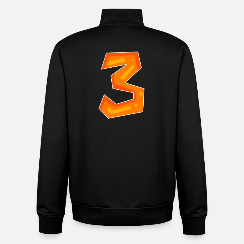 3 orange - Unisex Organic Zip Sweatshirt by Stanley/Stella - black