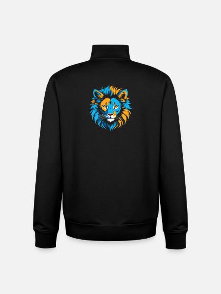 Farbenfroher Löwenkopf-Ikone - Unisex Organic Zip Sweatshirt von Stanley/Stella - Schwarz