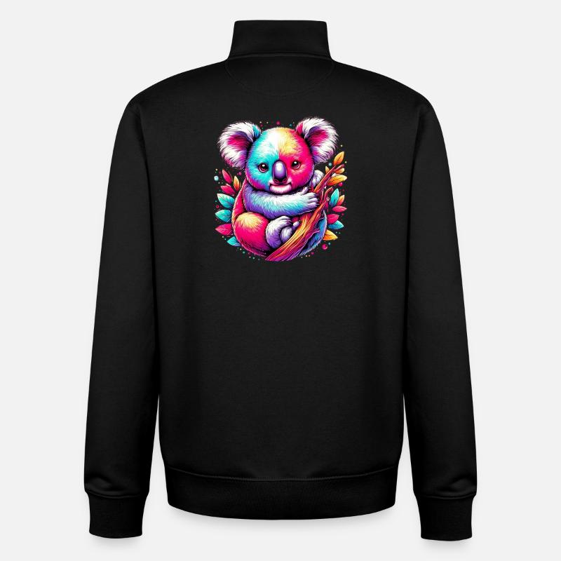 Koala - Unisex Organic Zip Sweatshirt by Stanley/Stella - black