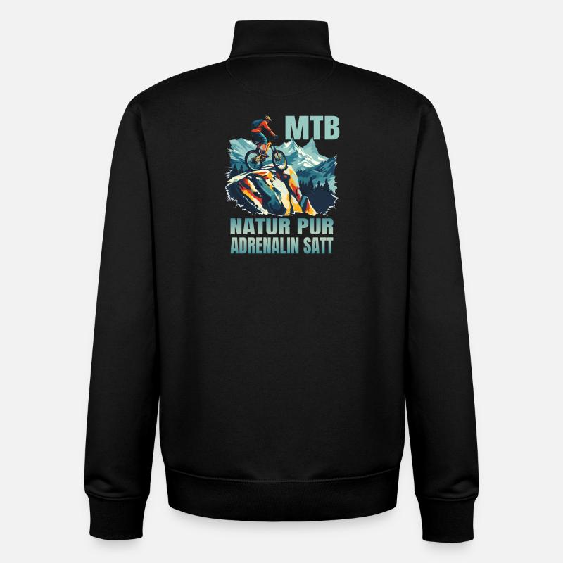 MTB: Natur pur - Adrenalin satt - Unisex Organic Zip Sweatshirt von Stanley/Stella - Schwarz