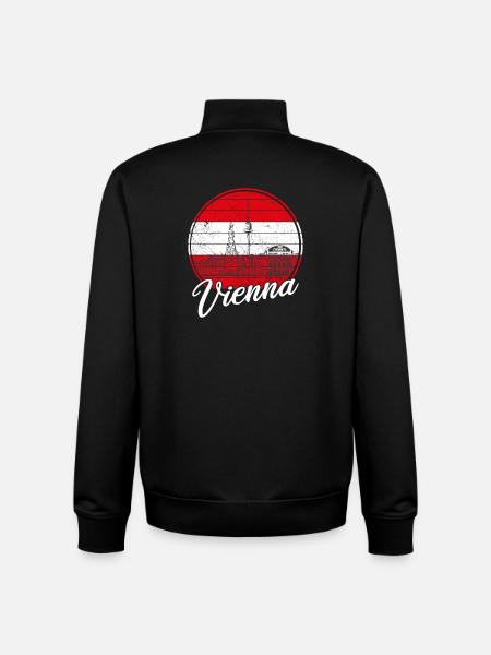 Wien Flagge - Unisex Organic Zip Sweatshirt von Stanley/Stella - Schwarz