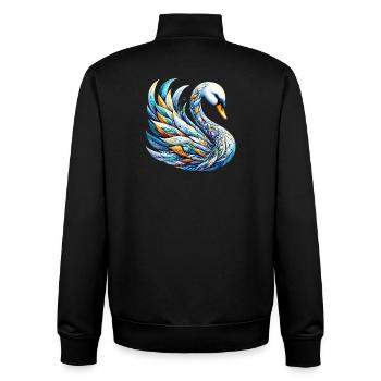 Swan - Unisex Organic Zip Sweatshirt by Stanley/Stella - black - Back - AI Model Male 185 light (185cm)