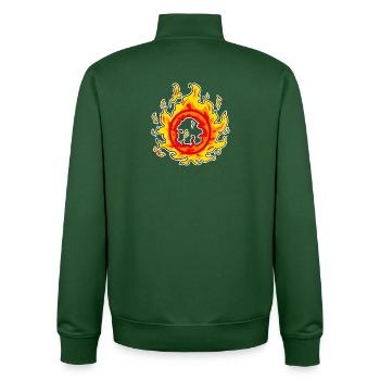 Fire Circle - Unisex Organic Zip Sweatshirt by Stanley/Stella - bottle green - Back - AI Model Male 185 dark (185cm)