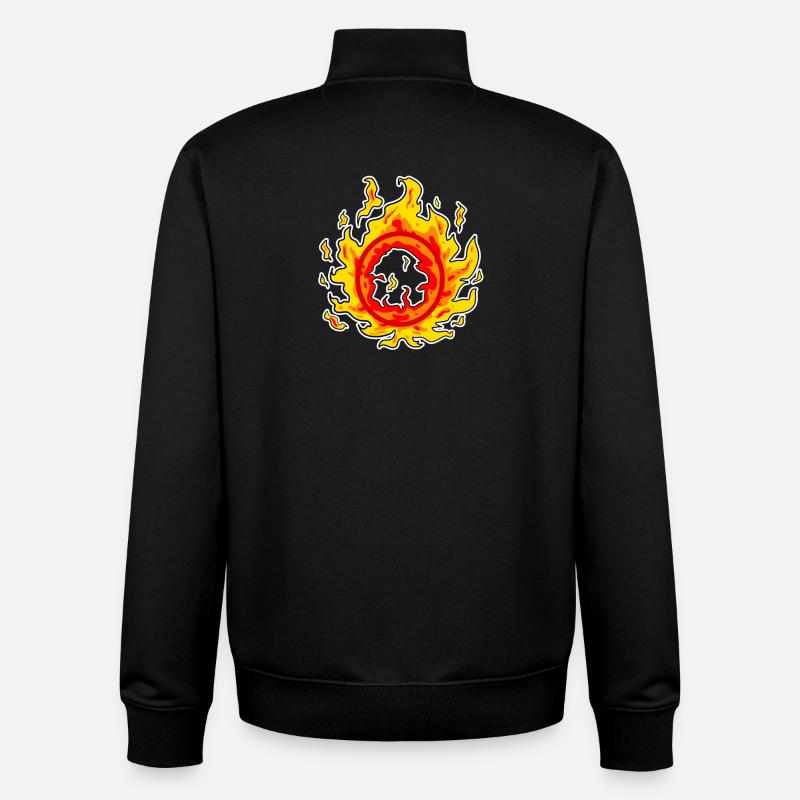 Cercle de feu - Sweat zippé unisexe en coton bio Stanley/Stella - noir