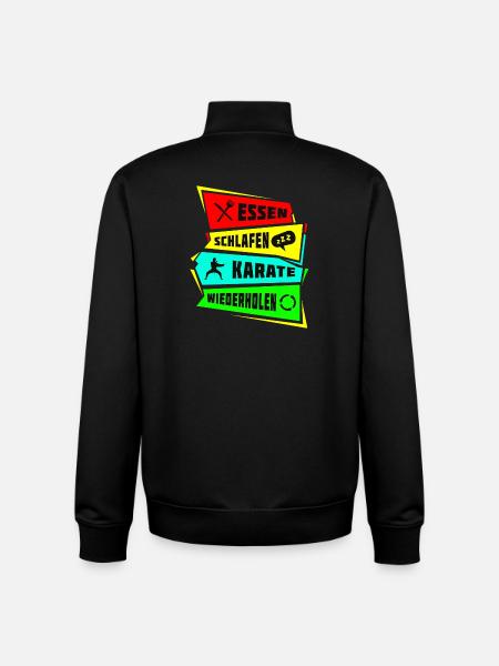 Eat Sleep Repeat Karate - Unisex Organic Zip Sweatshirt by Stanley/Stella - black