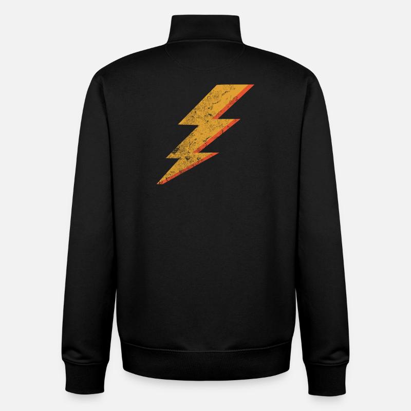 Grunge Style Rot & Gelb Blitz - Unisex Organic Zip Sweatshirt von Stanley/Stella - Schwarz