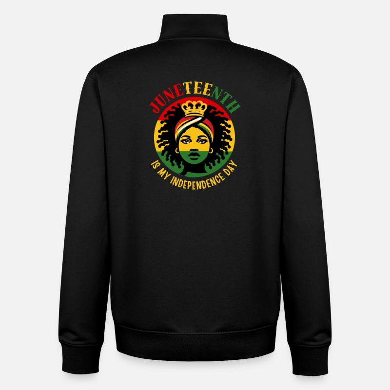 Juneteenth is my independence day - Unisex Organic Zip Sweatshirt by Stanley/Stella - black