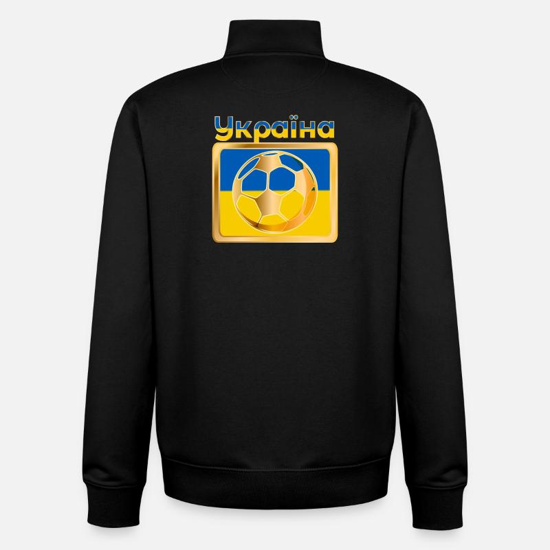 FUSSBALL UKRAINE Україна - Unisex Organic Zip Sweatshirt von Stanley/Stella - Schwarz
