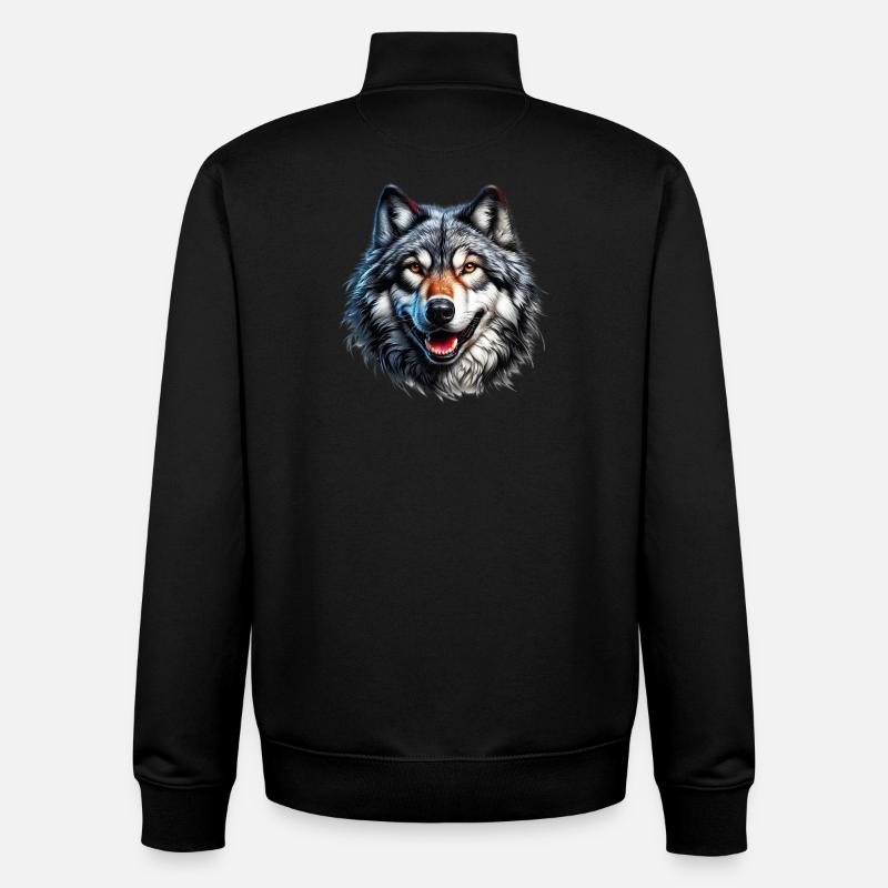 Wolf - Unisex Organic Zip Sweatshirt by Stanley/Stella - black