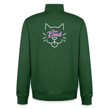 Team Braut Katze - Unisex Organic Zip Sweatshirt von Stanley/Stella - Flaschengrün - Hinten - AI Model Male 185 dark (185cm)