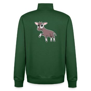 Okapi forest giraffe motif - Unisex Organic Zip Sweatshirt by Stanley/Stella - bottle green - Back - AI Model Male 185 dark (185cm)