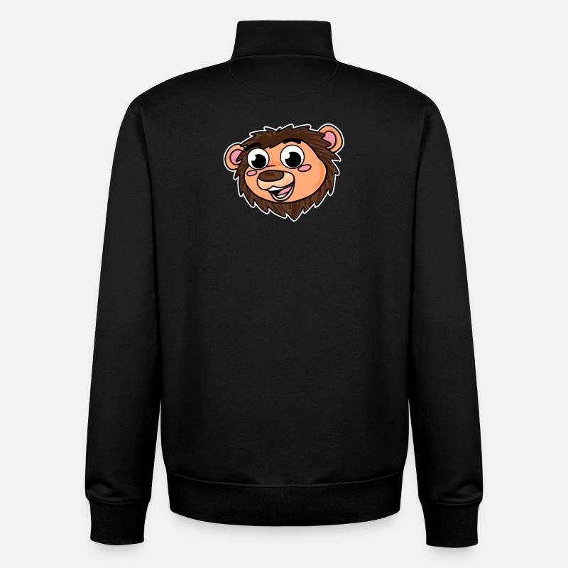 Animal à tête de lion - Sweat zippé unisexe en coton bio Stanley/Stella - noir