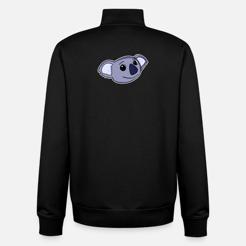 Koala Tête d’ours - Sweat zippé unisexe en coton bio Stanley/Stella - noir