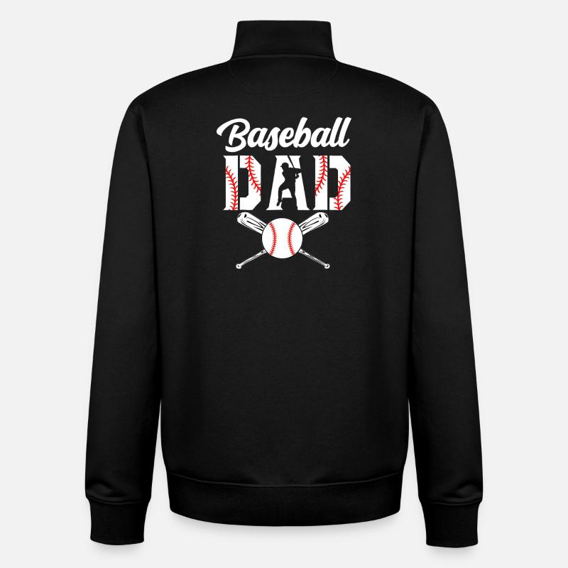 T-shirt emblème de papa de baseball - Sweat zippé unisexe en coton bio Stanley/Stella - noir