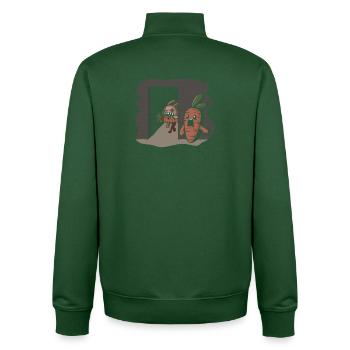 Carrot Serial Killer Rabbit - Unisex Organic Zip Sweatshirt by Stanley/Stella - bottle green - Back - AI Model Male 185 dark (185cm)
