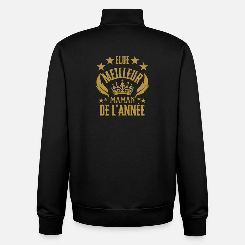 meilleure maman de l'année - Sweat zippé unisexe en coton bio Stanley/Stella - noir