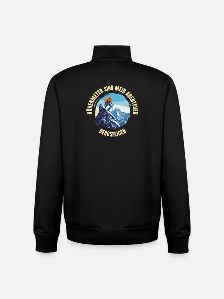 Höhenmeter sind mein Abenteuer - Unisex Organic Zip Sweatshirt von Stanley/Stella - Schwarz