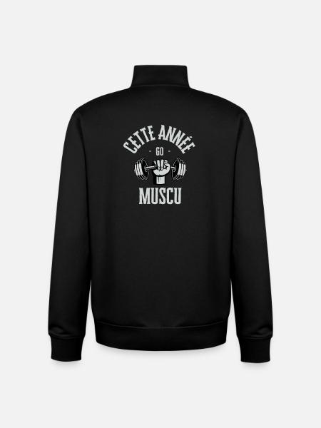 This year go muscu - Unisex Organic Zip Sweatshirt by Stanley/Stella - black