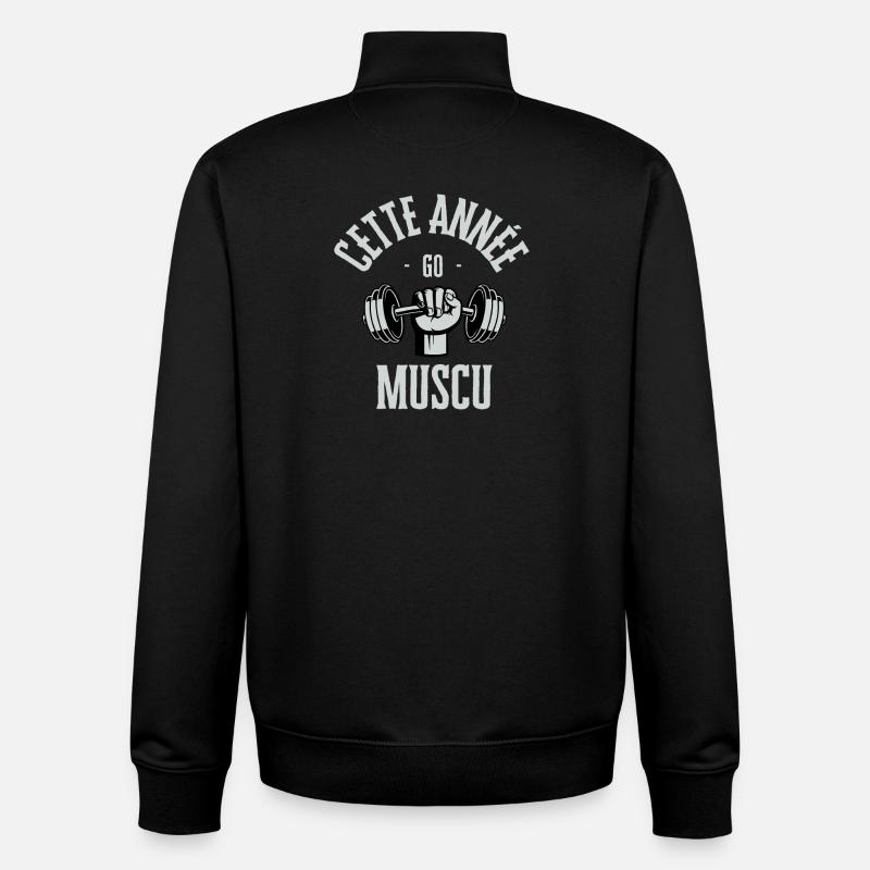 This year go muscu - Unisex Organic Zip Sweatshirt by Stanley/Stella - black