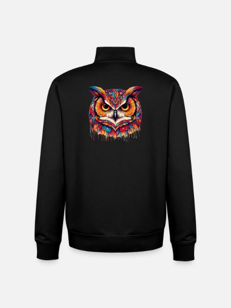 Owl - Unisex Organic Zip Sweatshirt by Stanley/Stella - black