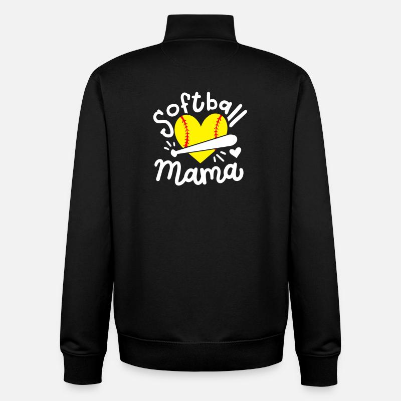 Softball Mama - Unisex Organic Zip Sweatshirt von Stanley/Stella - Schwarz
