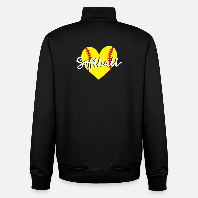 Softball Herz - Unisex Organic Zip Sweatshirt von Stanley/Stella - Schwarz