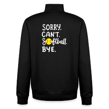 Softball Softball-Spieler - Unisex Organic Zip Sweatshirt von Stanley/Stella - Schwarz - Hinten - AI Model Male 185 light (185cm)