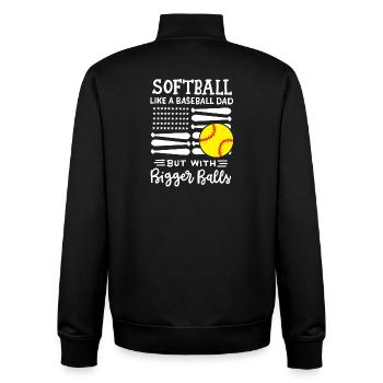 Softball Softball Papa - Unisex Organic Zip Sweatshirt von Stanley/Stella - Schwarz - Hinten - AI Model Male 185 light (185cm)