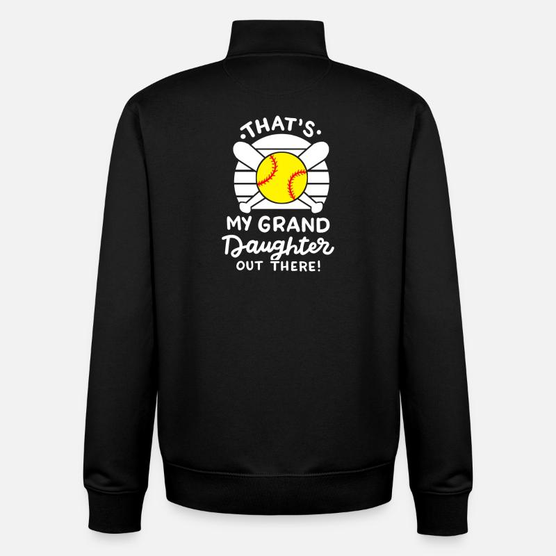 Softball Oma Opa - Unisex Organic Zip Sweatshirt von Stanley/Stella - Schwarz
