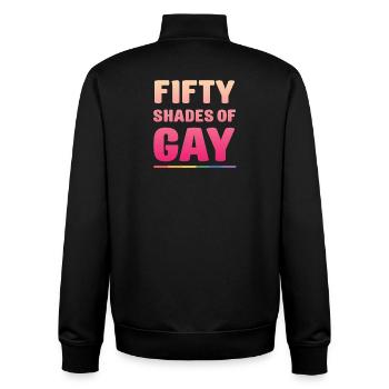 LGBTQ Pride Month -Shades of Gays - Unisex Organic Zip Sweatshirt by Stanley/Stella - black - Back - AI Model Male 185 light (185cm)