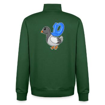 10. Geburtstag Motiv Taube - zehn Jahre alt - Unisex Organic Zip Sweatshirt von Stanley/Stella - Flaschengrün - Hinten - AI Model Male 185 dark (185cm)
