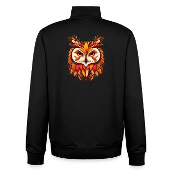 beau hibou, conçu à partir de différentes feuilles - Sweat zippé unisexe en coton bio Stanley/Stella - noir - Dos - AI Model Male 185 light (185cm)