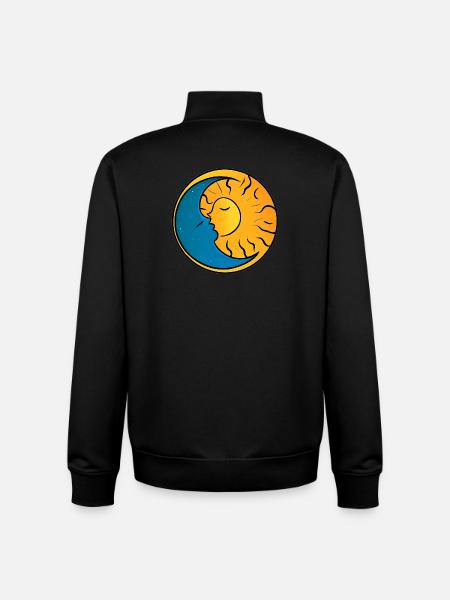 Soleil et Lune - Sweat zippé unisexe en coton bio Stanley/Stella - noir