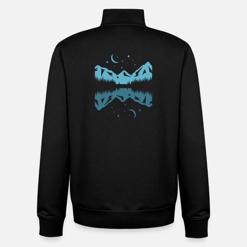 Mondschein-Bergreflexion - Unisex Organic Zip Sweatshirt von Stanley/Stella - Schwarz