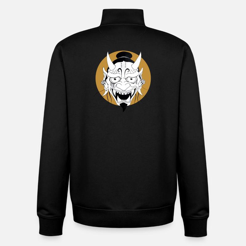 Oni Maske  - Unisex Organic Zip Sweatshirt von Stanley/Stella - Schwarz