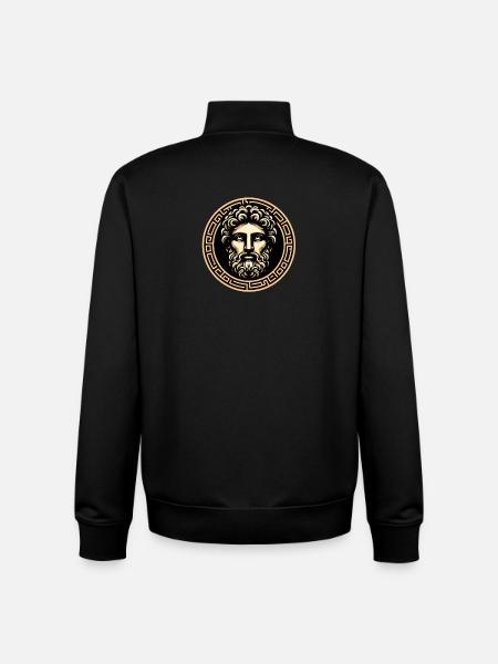 Ancient Greek mythological face - Unisex Organic Zip Sweatshirt by Stanley/Stella - black